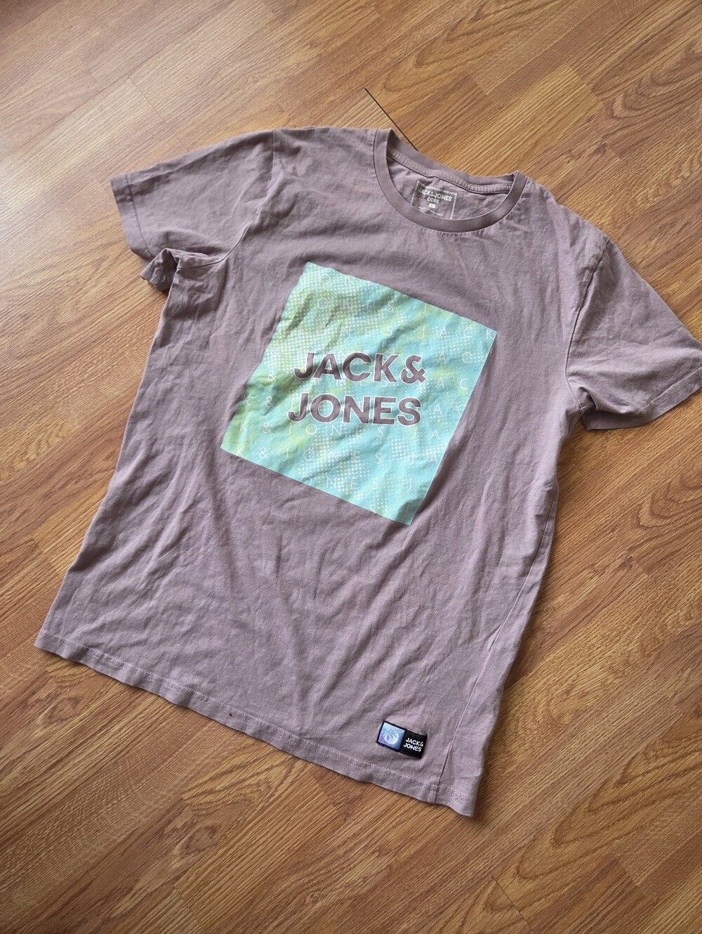 Jack and Jones Men's Graphic Tshirt L Short Sleeves Casual Relaxed Mauve Purple
